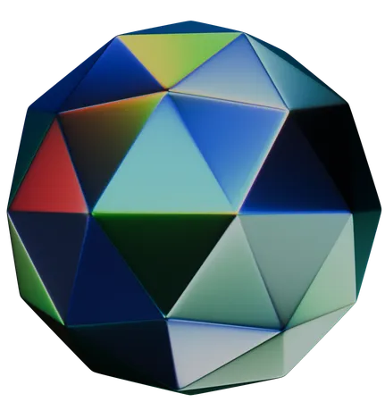 Esfera poligonal  3D Icon