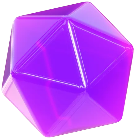 Polígono morado  3D Icon