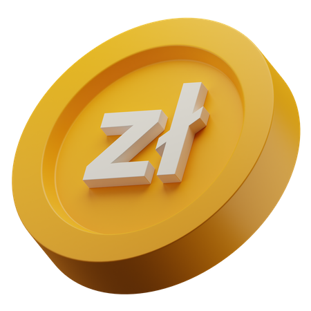 Polish Zloty Gold Coin  3D Icon