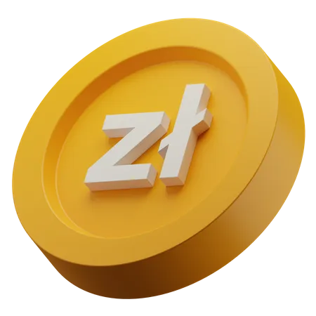 Polish Zloty Gold Coin  3D Icon