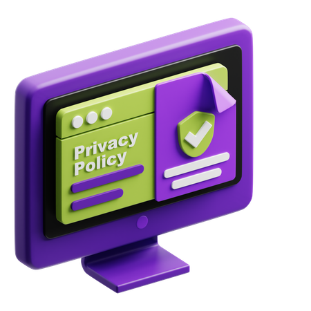 Política de Privacidade  3D Icon