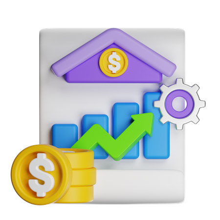 Política econômica do governo  3D Icon