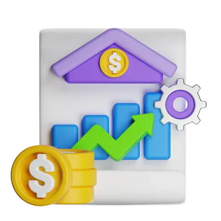 Política econômica do governo  3D Icon
