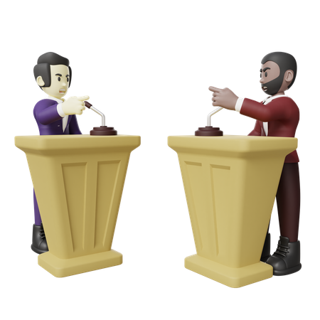 Politician Debate  3D Illustration