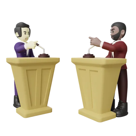 Politician Debate  3D Illustration