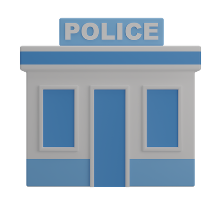 Polizeistation  3D Illustration