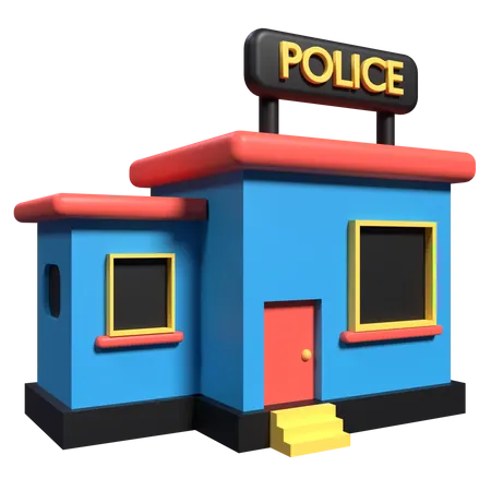 Polizeistation  3D Illustration