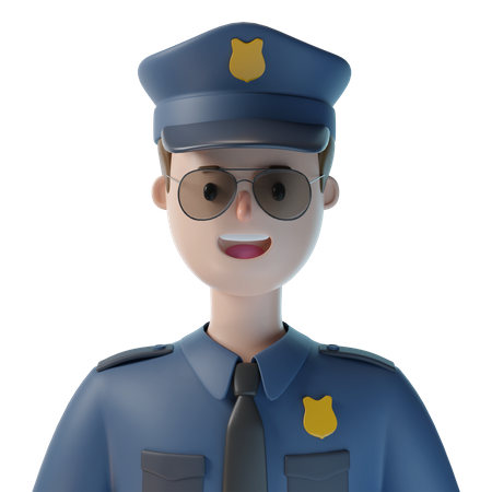 Polizist  3D Illustration