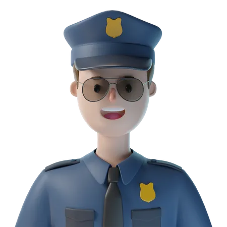 Polizist  3D Illustration