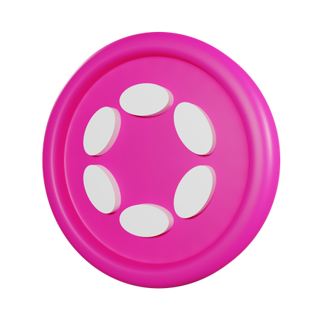 Polka Dot Coin 3D Icon