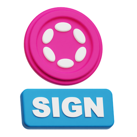 Polkadot Coin sign  3D Icon