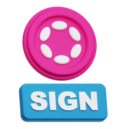 Polkadot Coin sign  3D Icon