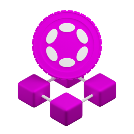 Polkadot Crypto Blockchain  3D Icon