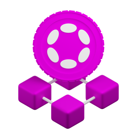Polkadot Crypto Blockchain  3D Icon