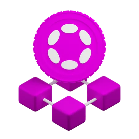Polkadot Crypto Blockchain  3D Icon