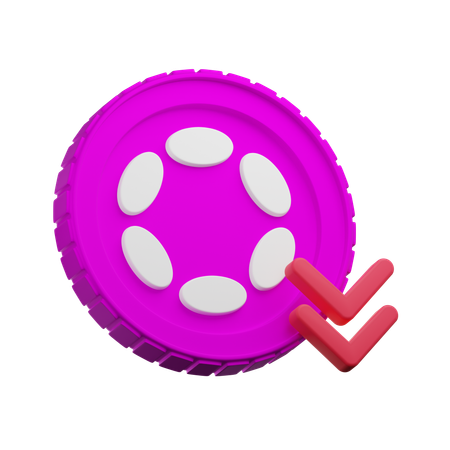 Polkadot Crypto Down  3D Icon