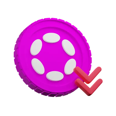 Polkadot Crypto Down  3D Icon