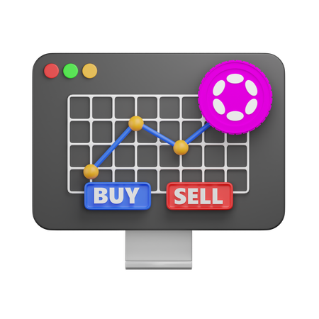 Polkadot Crypto Graph  3D Icon