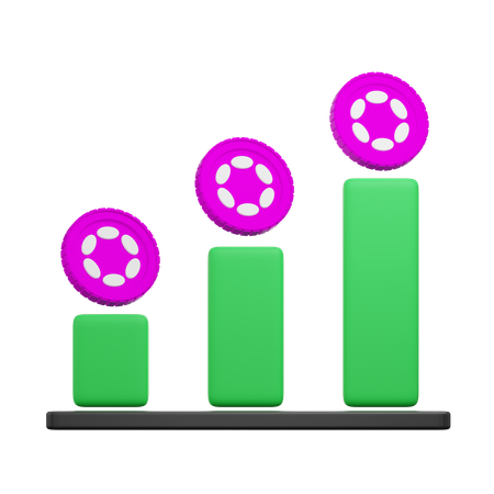 Polkadot Crypto Graph  3D Icon