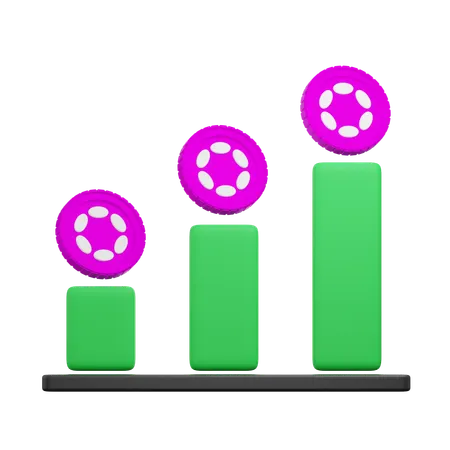 Polkadot Crypto Graph  3D Icon