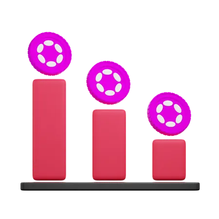 Polkadot Crypto Graph  3D Icon