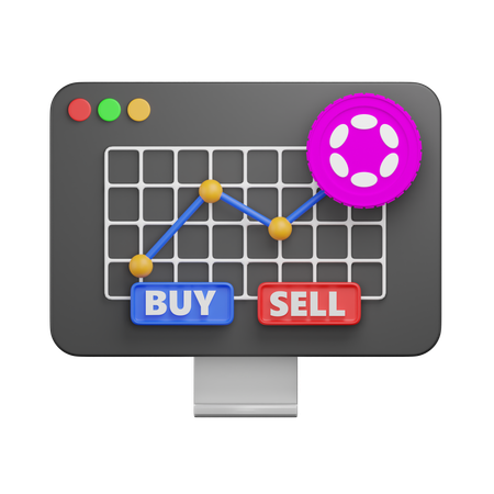 Polkadot Crypto Graph  3D Icon