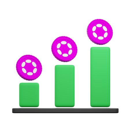 Polkadot Crypto Graph  3D Icon