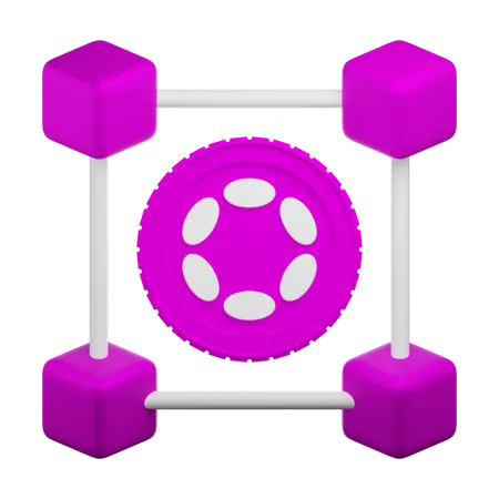 Polkadot Crypto Network  3D Icon