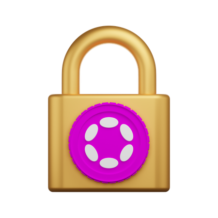 Polkadot Crypto Padlock  3D Icon