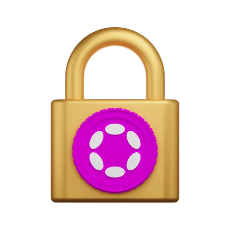 Polkadot Crypto Padlock  3D Icon