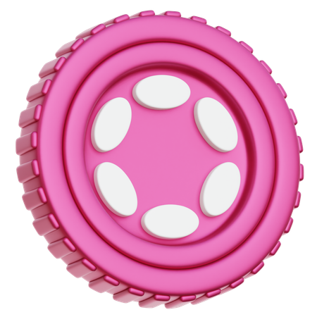 Polkadot DOT Coin  3D Icon