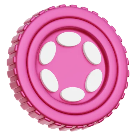 Polkadot DOT Coin  3D Icon