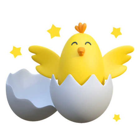 Pollito eclosiona huevo  3D Icon