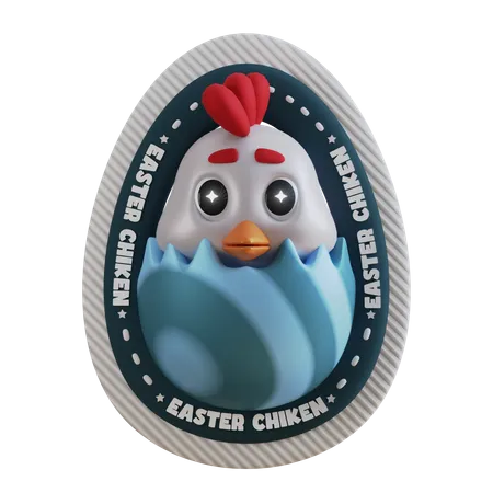 Huevo de pascua de pollo  3D Icon