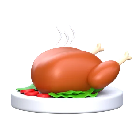 Pollo asado  3D Icon