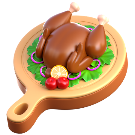 Pollo asado  3D Icon