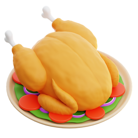 Pollo asado  3D Icon