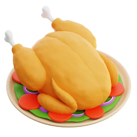 Pollo asado  3D Icon