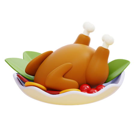 Pollo asado  3D Icon