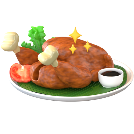 Pollo a la parrilla  3D Icon