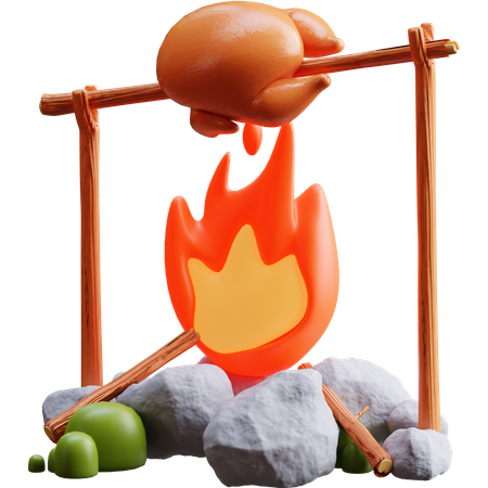 Pollo asado  3D Icon