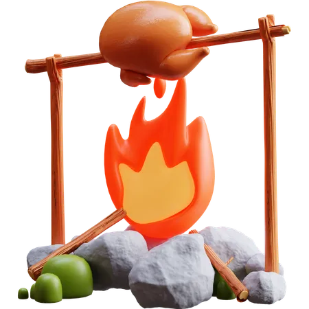 Pollo asado  3D Icon