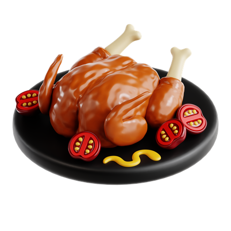 Pollo asado  3D Icon