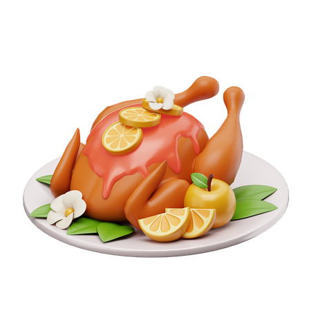 Pollo asado  3D Icon