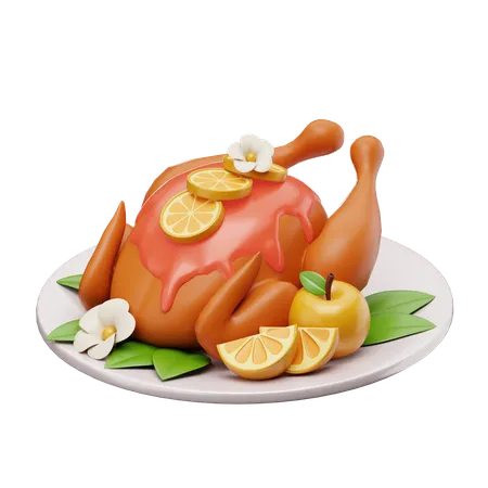 Pollo asado  3D Icon