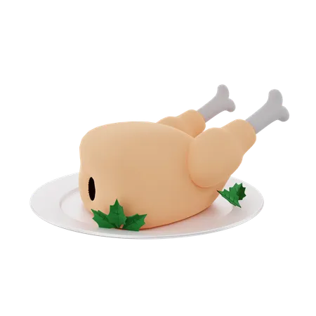 Pollo asado  3D Icon