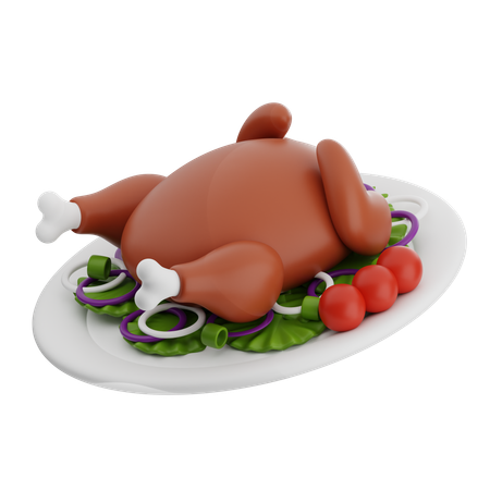 Pollo asado  3D Icon