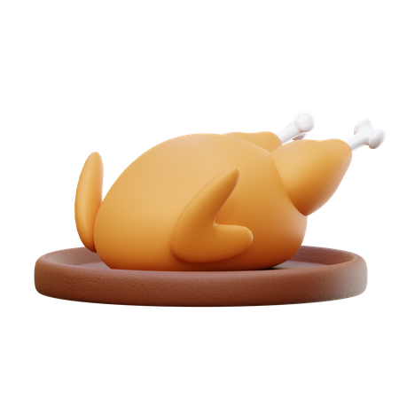 Pollo asado  3D Illustration