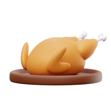 Pollo asado  3D Illustration