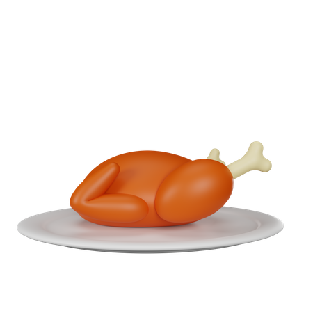 Pollo asado  3D Icon